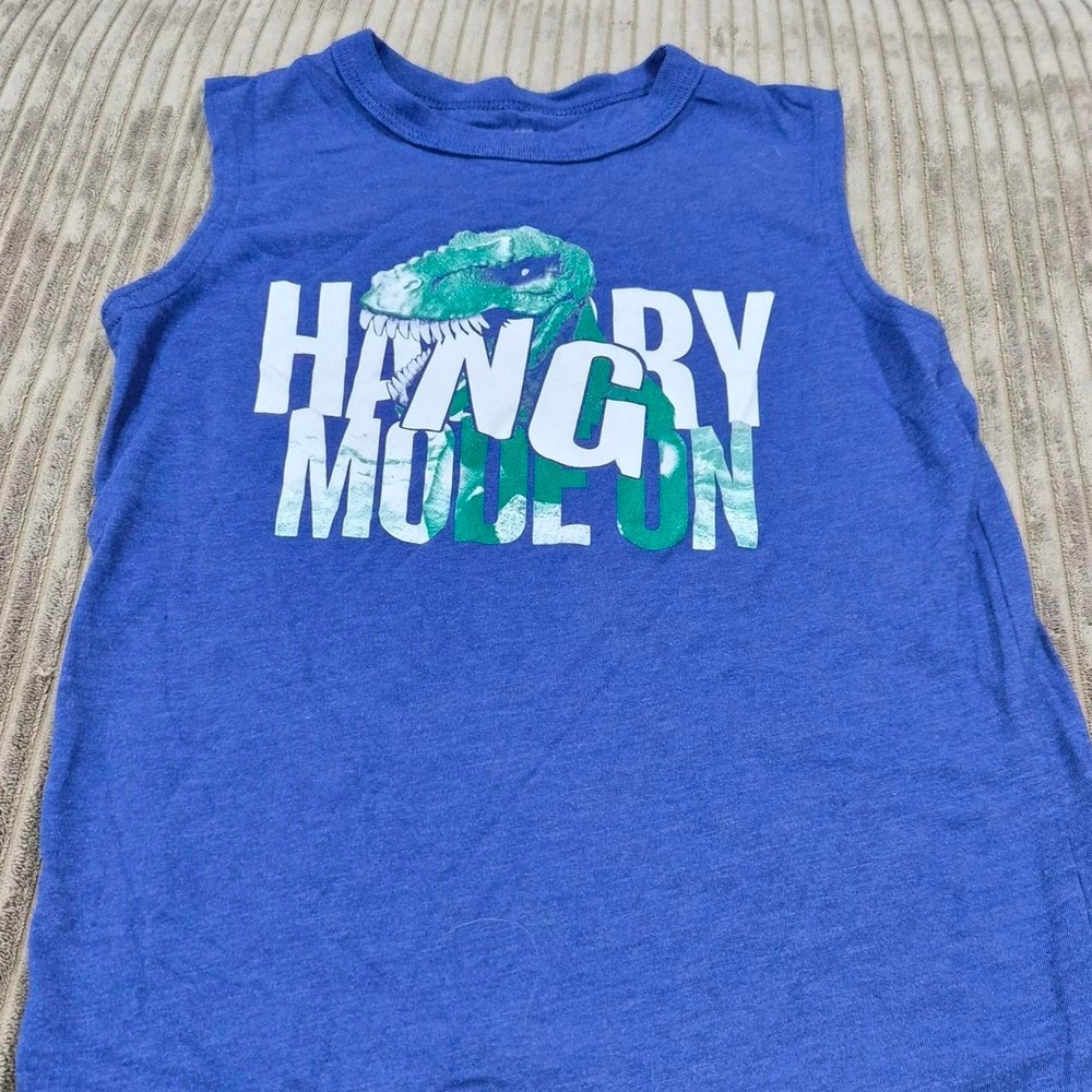 The Children's Place Place Sport Boys Blue Dinosaur Muscle Tank Top